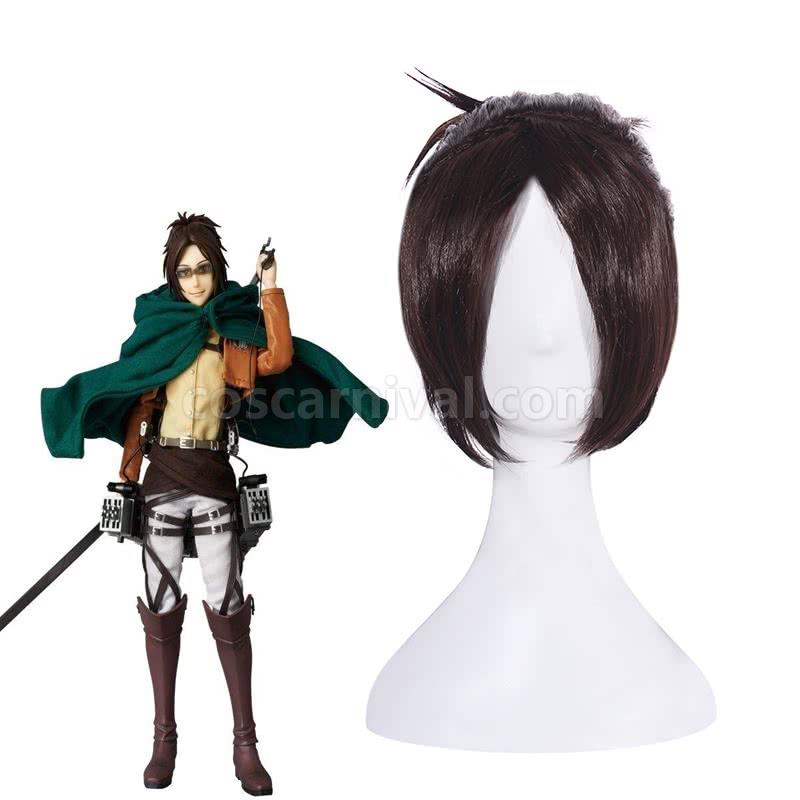 attack on titan hanji zoe short brown wigs custom cosplays