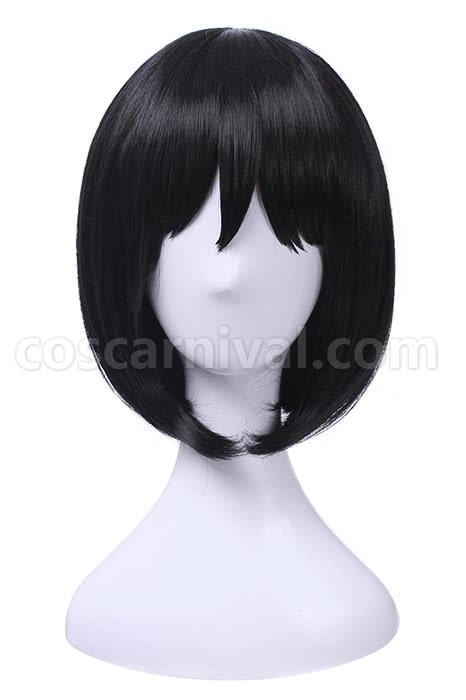 attack on titan mikasa 25cm short black wigs custom costumes