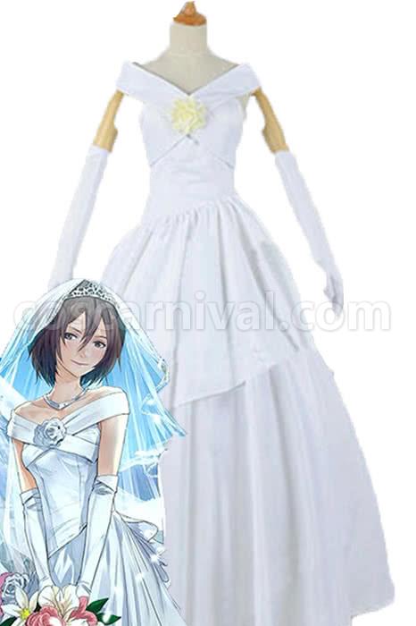 Attack On Titan Mikasa White Wedding Cosplays