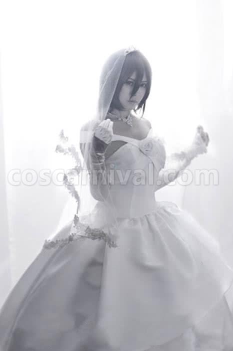 타이탄 미카사 화이트 웨딩 코스프레 의상에 대한 공격