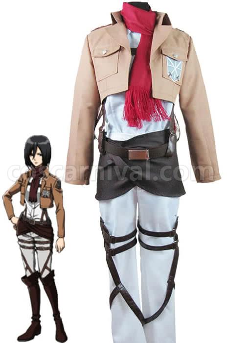 Attack On Titan Shingeki no Kyojin Mikasa Ackerman Trainee Class Uniform Cosplays