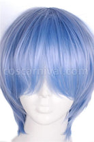 Blue cosplay costume from Pokémon, bangs detail