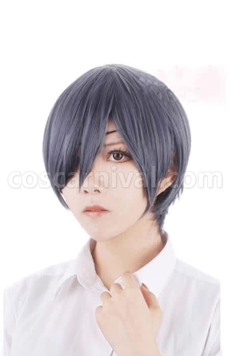 black butler ciel phantomhive short blue grey wigs anime cosplays