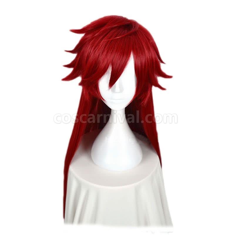 black butler death scythe grell sutcliff red long wig custom cosplays