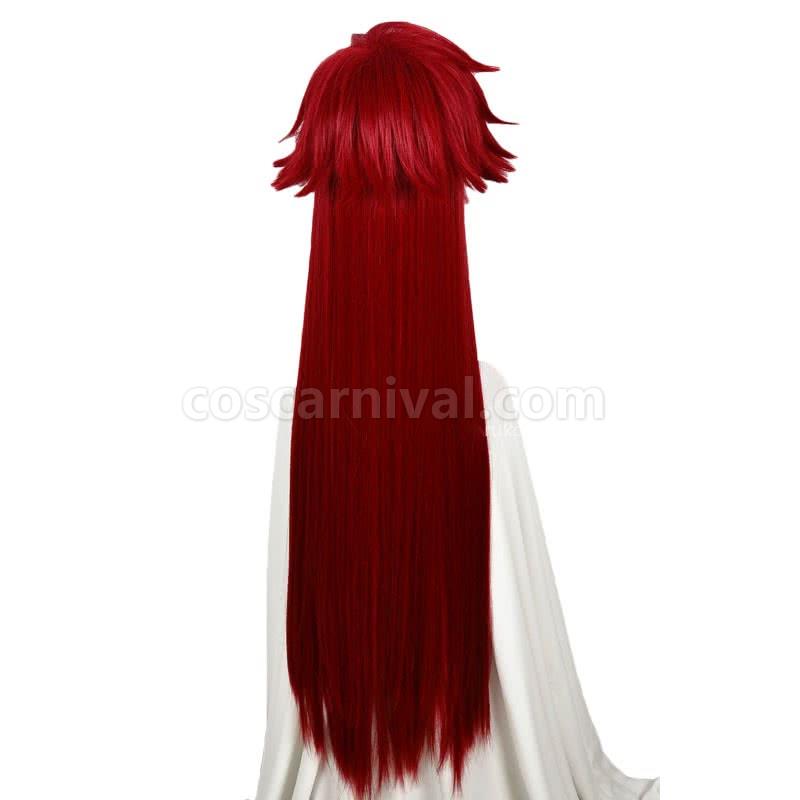 black butler death scythe grell sutcliff red long wig custom cosplays