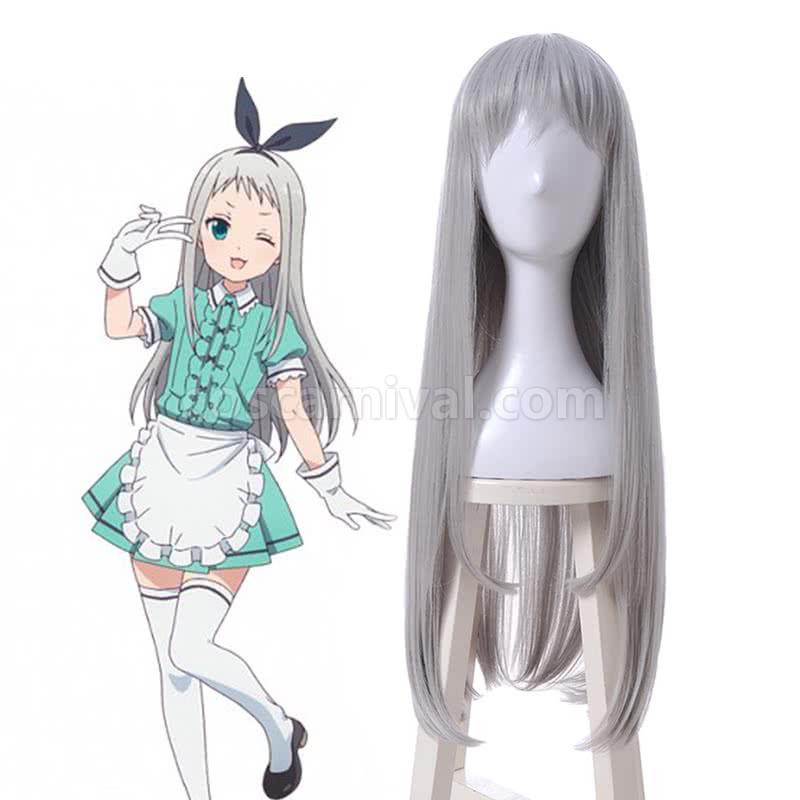 blend s hideri kanzaki wigs silver grey long straight synthetic hair wigs cosplay costume