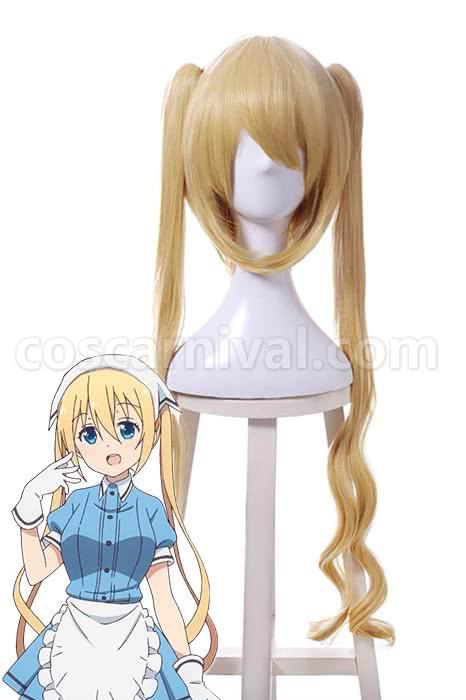 blend s kaho hinata wigs long yellow curly synthetic hair cosplay