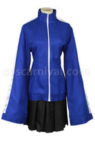 Blue Japanese School Girl of Ene Character in the MekakuCity Actors Costume