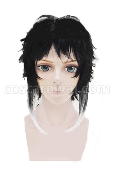 bungo stray dogs akutagawa ryunosuke black mixed white short wigs costume