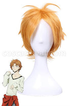 bungou stray dogs junichiro tanizaki orange brown short layered wigs anime cosplays