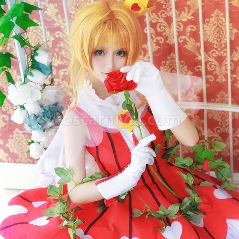 カードキャプター クリアカード編 さくら 木之本桜 OP2 ローズハート ファイティングドレス カスタム コスプレ衣装