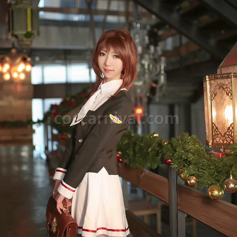 Cardcaptor 사쿠라 클리어 카드 사쿠라 토모요 교복 코스프레 의상
