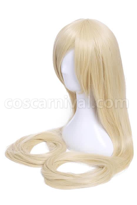chobits chii supper long straight beige blonde wigs cosplays