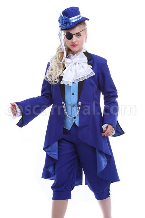 Ciel Phantomhive blue uniform with special design Custom Cosplay Costume