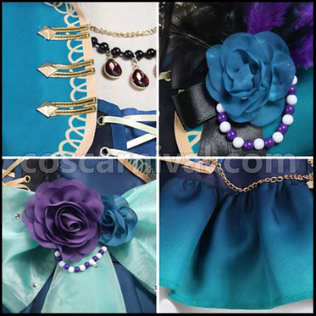 BanG Dream! Minato Yukina Roselia 5th Single Opera of the Wasteland Cosplay Costume coscarnival - Hem Detail