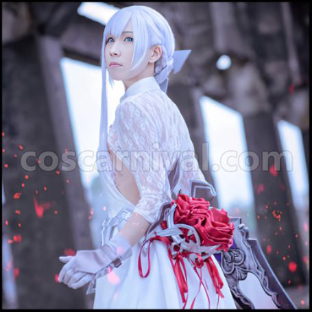 SINoALICE Justice Snow White Cosplay Costume Version 1 coscarnival - Side Profile