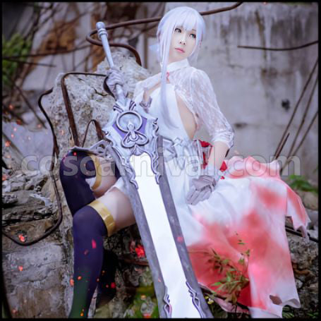 SINoALICE Justice Snow White Cosplay Costume Version 1 coscarnival - Hem Detail