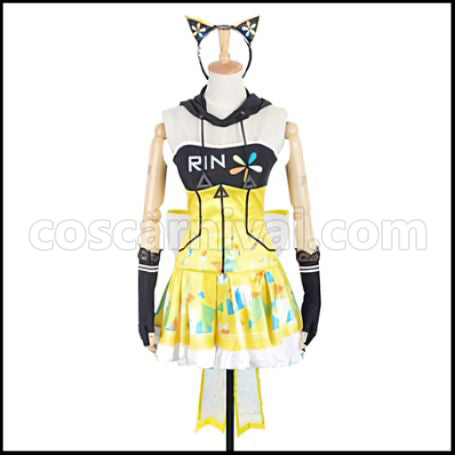 Love Live! SR Cyber Edition Rin Hoshizora Awakened Cosplay Costume coscarnival - Front View