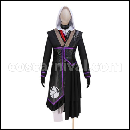 Touken Ranbu Musical Part 2 Live Costume Atsukashiyama Ibun Iwatooshi Black Coat Cosplay Costume coscarnival - Front View