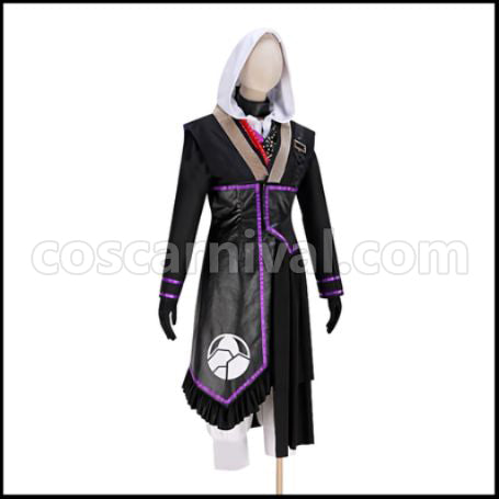 Touken Ranbu Musical Part 2 Live Costume Atsukashiyama Ibun Iwatooshi Black Coat Cosplay Costume coscarnival - Back View