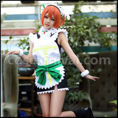 Love Live! Maid Mogu Mogu Love in Approach! Rin Hoshizora Cosplay Costume coscarnival - Front View