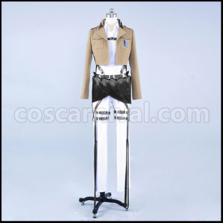 Attack on Titan Scout Regiment Mikasa Ackerman Cosplay Costume Ver2 coscarnival - Side Profile