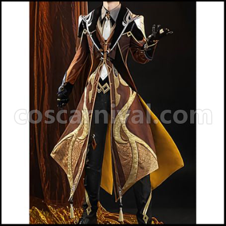 Genshin Impact Zhongli Cosplay Costume coscarnival - Front View