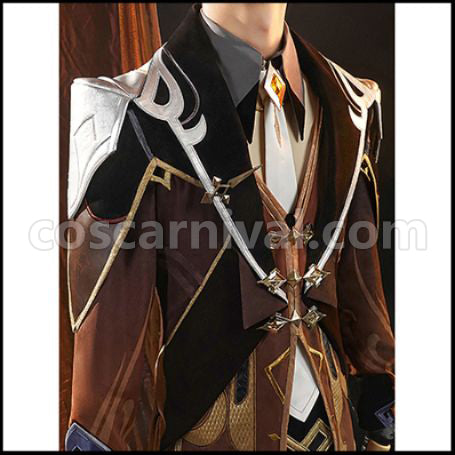 Genshin Impact Zhongli Cosplay Costume coscarnival - Back View