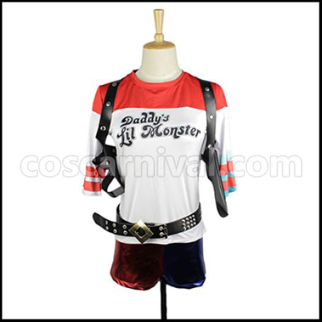 Suicide Squad Harley Quinn Cosplay Costume coscarnival - Side Profile