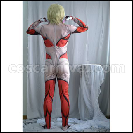 Attack on Titan Female Titan Annie Titan Form Lycra Spandex Full Body Tights coscarnival - Back View