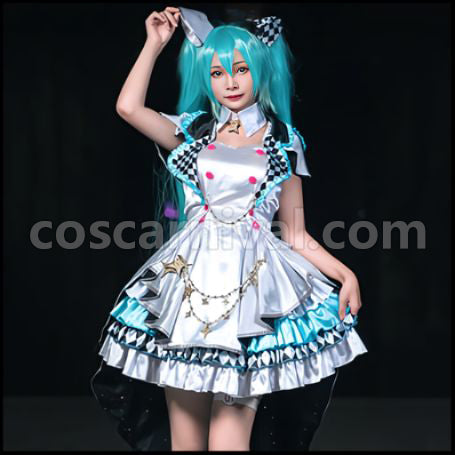 [Hatsune Miku: Colorful Stage! Wig] Hatsune Miku: Colorful Stage! MORE MORE JUMP Hatsune Miku Cosplay Costume coscarnival - Front View