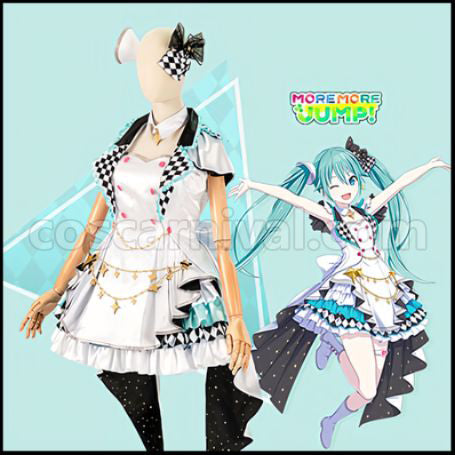 [Hatsune Miku: Colorful Stage! Wig] Hatsune Miku: Colorful Stage! MORE MORE JUMP Hatsune Miku Cosplay Costume coscarnival - Side Profile