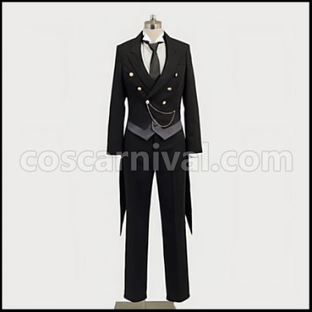 Black Butler II Sebastian Tailcoat Cosplay Costume coscarnival - Front View