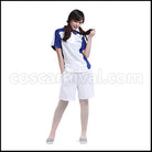 The Prince of Tennis Seishun Academy Middle School Echizen Ryoma Tennis Wear Summer Clothes Cosplay Costume coscarnival - Front View