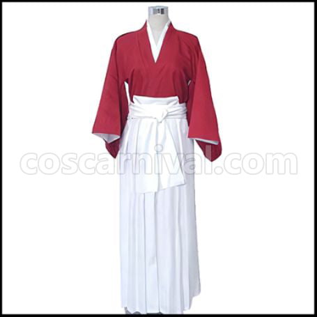 Rurouni Kenshin Meiji Swordsman Romantic Story Kenshin Himura Red Outfit Cosplay Costume coscarnival - Front View