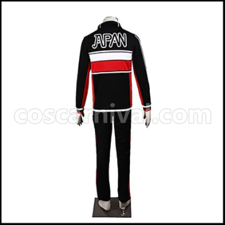 The New Prince of Tennis Kunimitsu Tezuka / Shuusuke Fuji U-17 Tracksuit Winter Cosplay Costume coscarnival - Back View