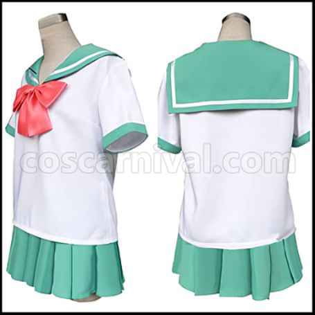 The New Prince of Tennis Seishun Academy Middle School Female Uniform Summer Cosplay Costume coscarnival - Back View