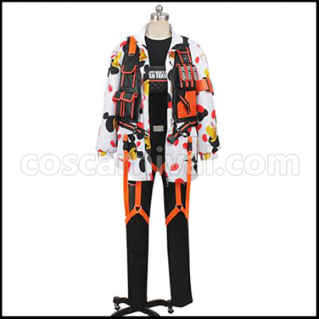 Twisted Wonderland Twisted-Wonderland Floyd Leech Beans Camo Cosplay Costume coscarnival - Front View