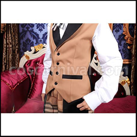 Black Butler Book of Murder Finnian Detective Outfit Cosplay Costume coscarnival - Detail Close-up