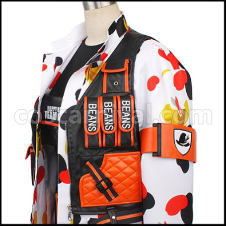 Twisted Wonderland Twisted-Wonderland Floyd Leech Beans Camo Cosplay Costume coscarnival - Collar Design