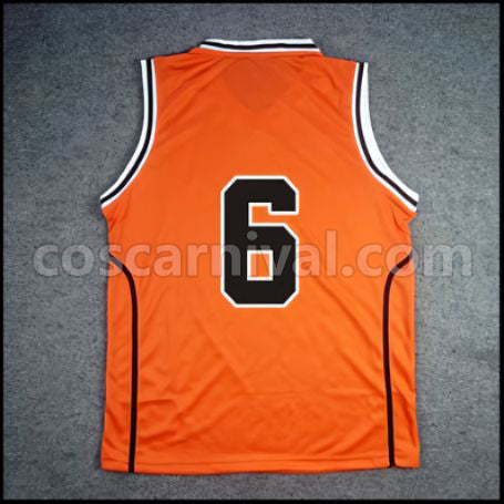 Kuroko's Basketball Shutoku High School Shintaro Midorima No. 6 Cosplay Costume coscarnival - Back View