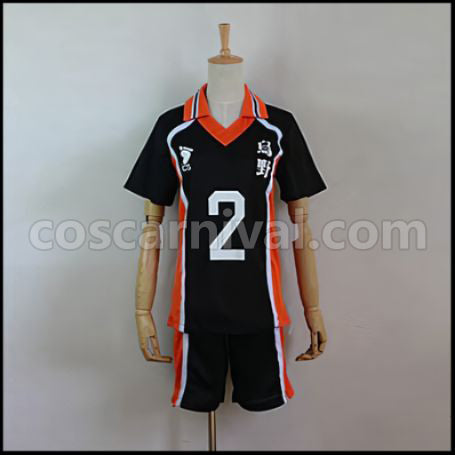 Haikyuu!! Koshi Sugawara Karasuno High School Volleyball Team Vice-Captain Uniform Cosplay Costume coscarnival - Front View