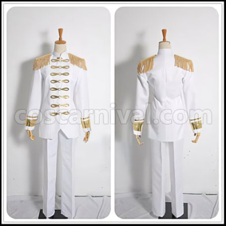 Attack on Titan Wings of Counterattack Online Captain Levi Senior Military Police White Uniform Cosplay Costume coscarnival - Front View