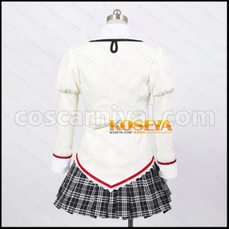 Mahou Shoujo Madoka Magica Kaname Madoka Mitakihara Middle School Girls' Uniform Cosplay Costume (White Collar) by coscarnival - Side Profile