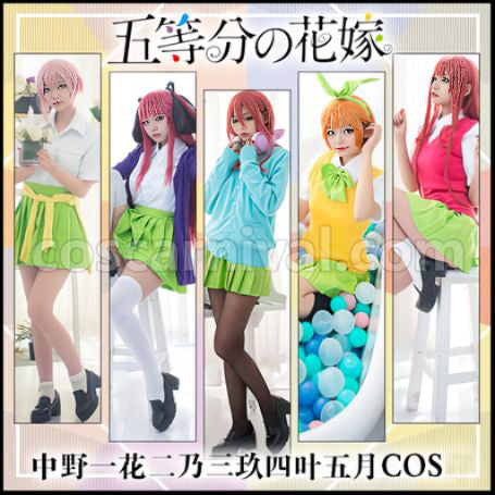 The Quintessential Quintuplets Everyday Clothes All Members Cosplay Costume coscarnival - Front View