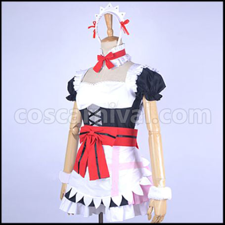 Love Live! Nico Yazawa Maid Outfit Mogyutto love de Sekkin Chuu! Cosplay Costume coscarnival - Back View