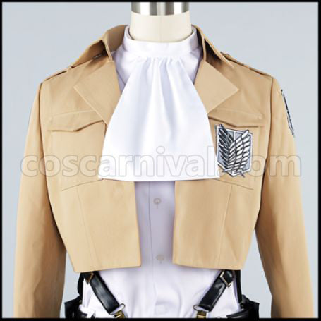 Attack on Titan Survey Corps Squad Leader Levi Cosplay Costume ver3 coscarnival - Detail Close-up