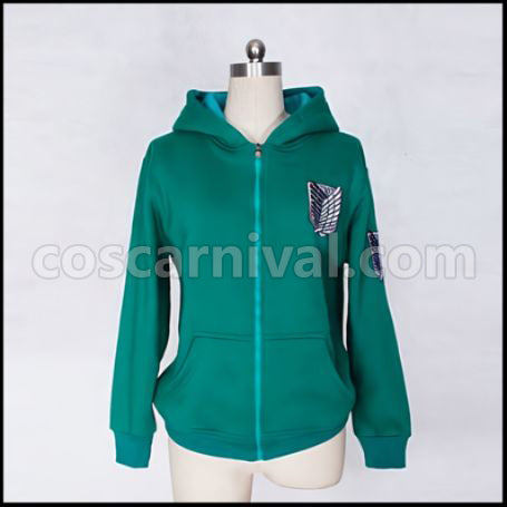 Attack on Titan Levi Captain/Eren Yeager Hoodie Cosplay Costume coscarnival - Front View