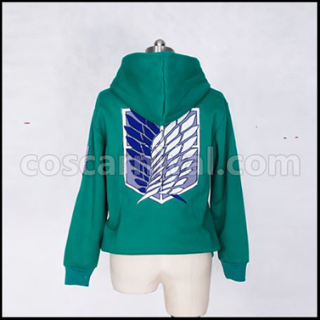 Attack on Titan Levi Captain/Eren Yeager Hoodie Cosplay Costume coscarnival - Side Profile