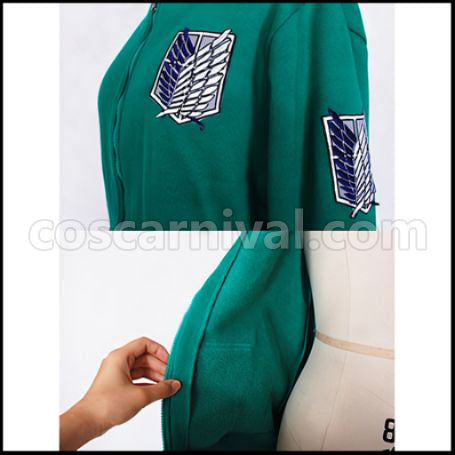 Attack on Titan Levi Captain/Eren Yeager Hoodie Cosplay Costume coscarnival - Detail Close-up